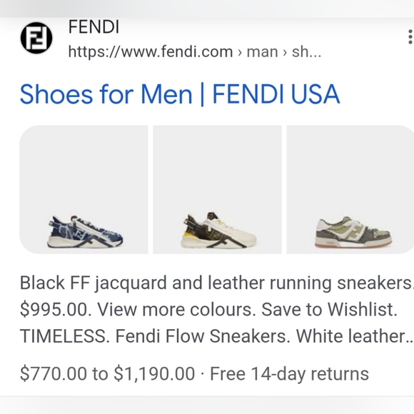 Men's Fendi Black White Leather Timeless Sneakers Size 9 US or 7 UK - Picture 13 of 16